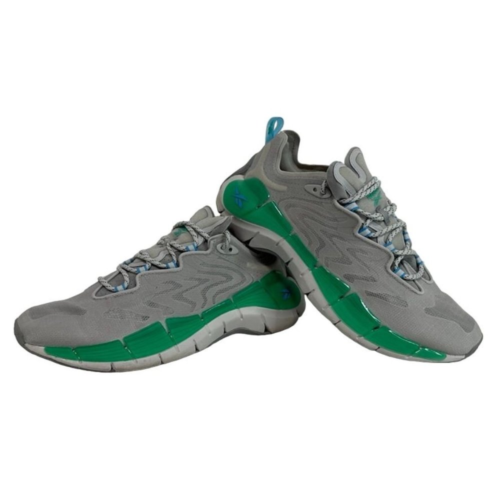Reebok ZIG KINETICA II Shoes Gray Green Running Sneakers Mens Size 9.5